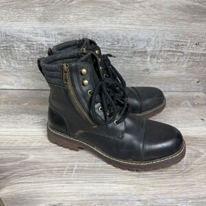 Denver Hayes Boots Mens‎ Size 8.5 Black Outdoor Casual Lace Up